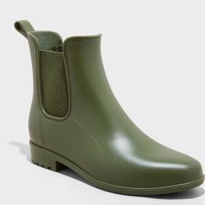 🆕 A New Day Olive Green Chelsea Rain Boots - Women's Waterproof Ankle Boot - 6